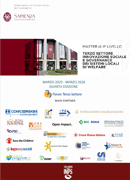 IV edizione del Master “Terzo Settore, Innovazione Sociale e Governance dei Sistemi Locali di Welfare”